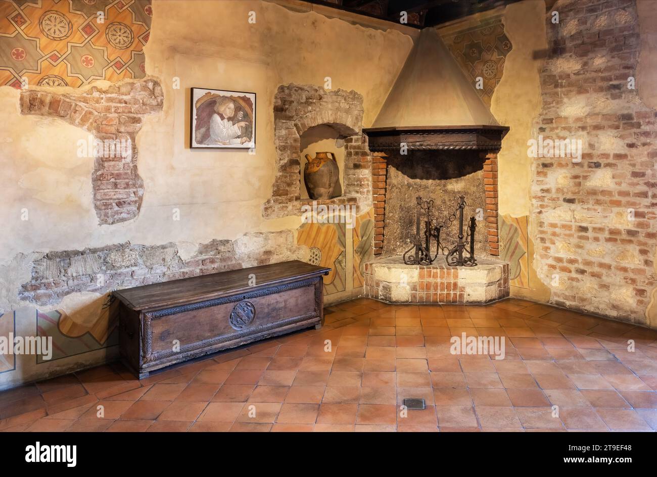 medieval interior in Juliet's house in Verona, Italy Stock Photo