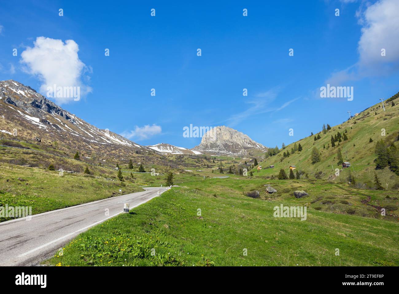 beautiful road in dolomite alps italy Stock Photo