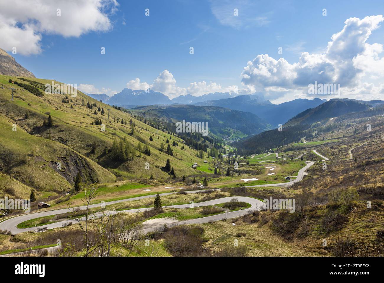 beautiful Passo Gardena in the Dolomites of Italy Stock Photo