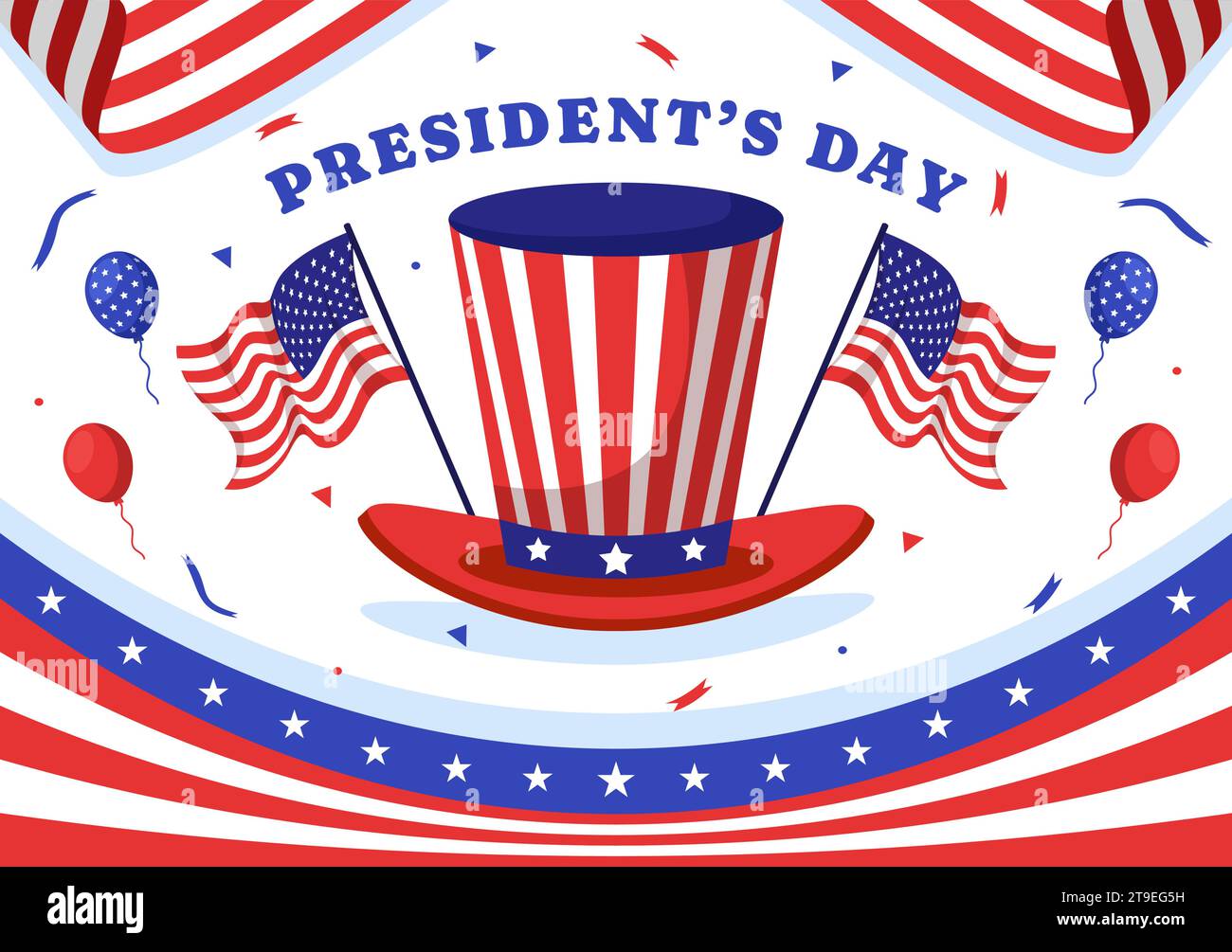 Happy Presidents Day Vector Illustration on 19 February with President ...