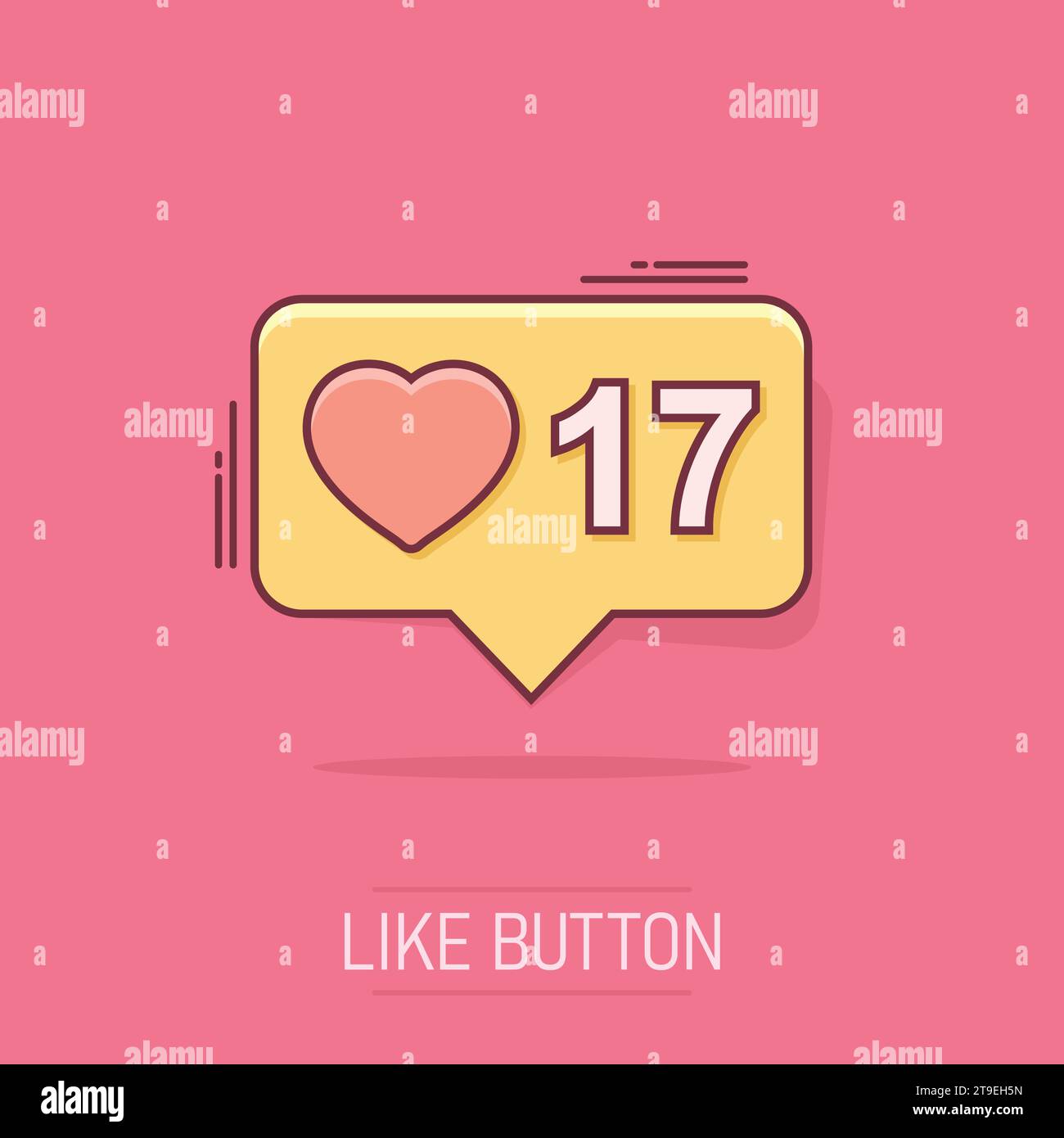 Vector cartoon like, comment, follower icon in comic style. Subscribe ...