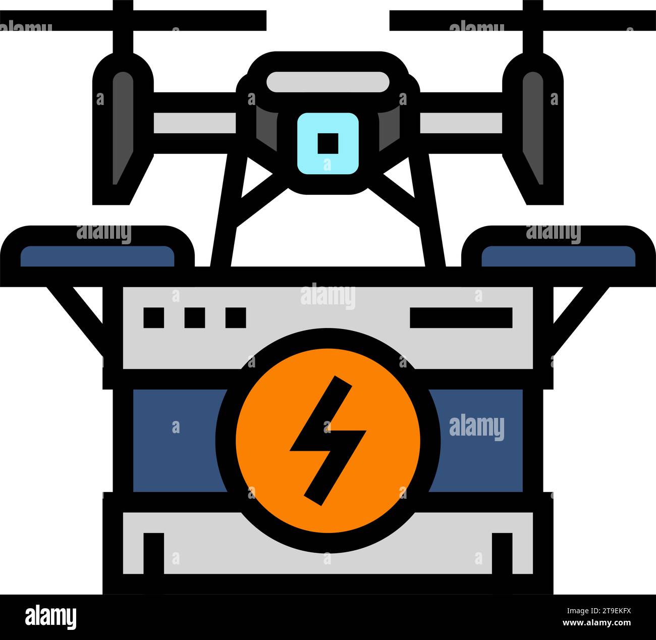 drone charging autonomous delivery color icon vector illustration Stock ...