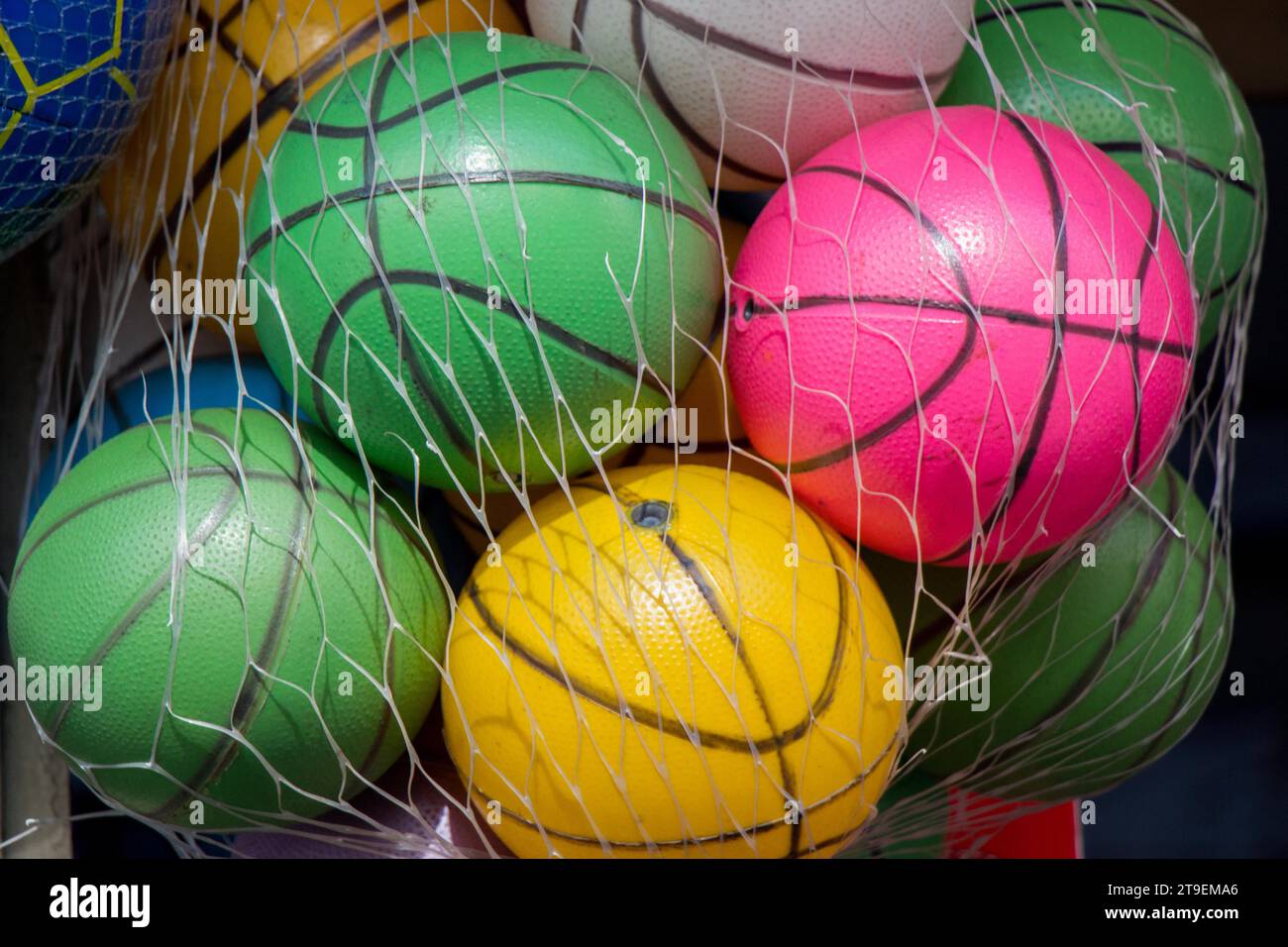 Rubber ball of various color as a background Stock Photo - Alamy