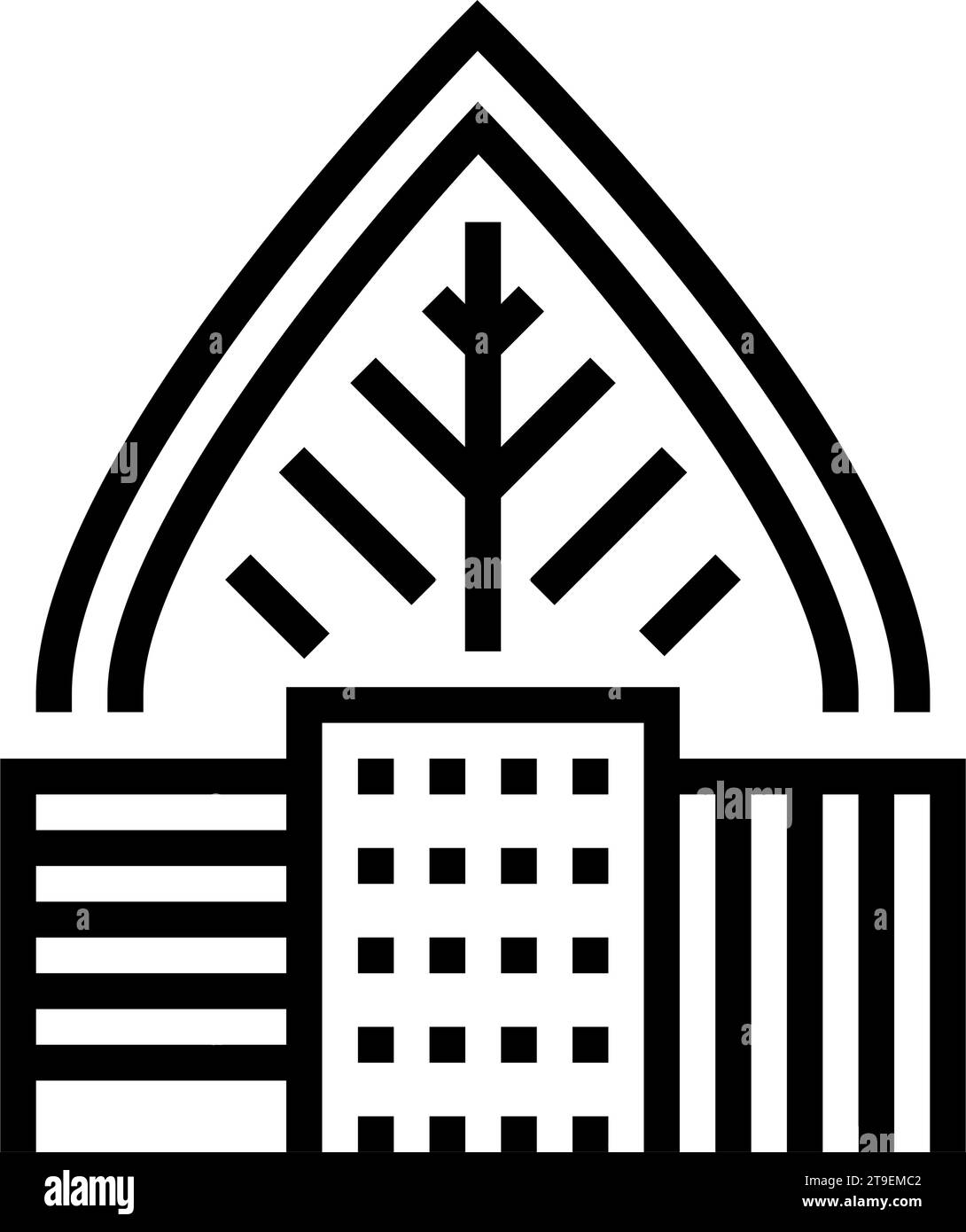 green building living line icon vector illustration Stock Vector Image ...