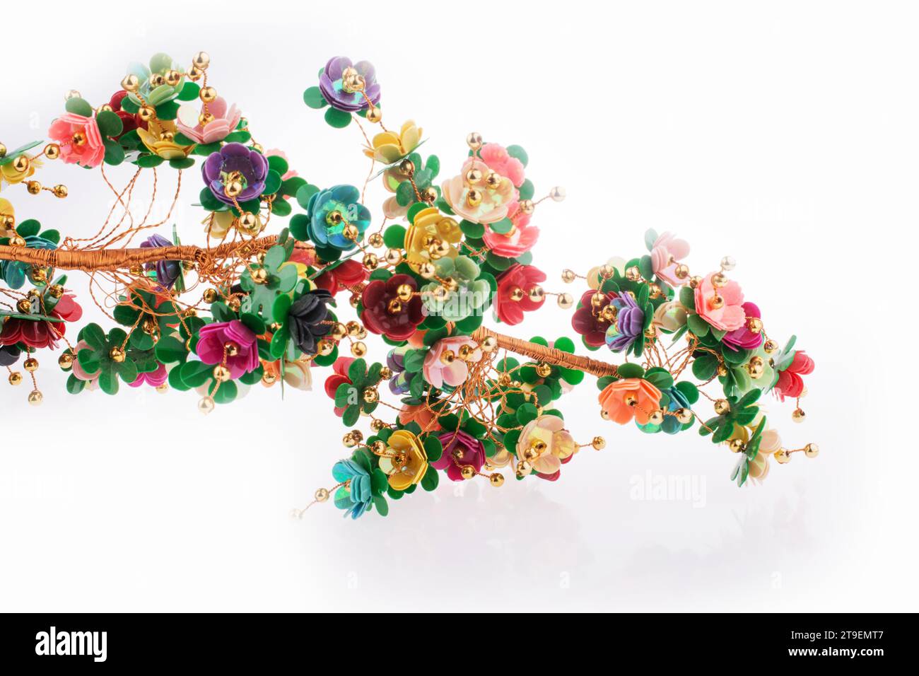 Artificial decorative flowers of various colors stock photo alamy