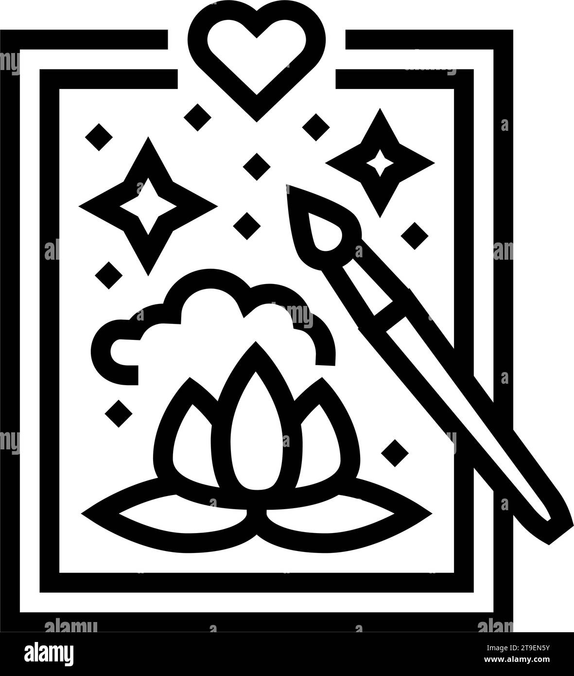art therapy mental health line icon vector illustration Stock Vector ...
