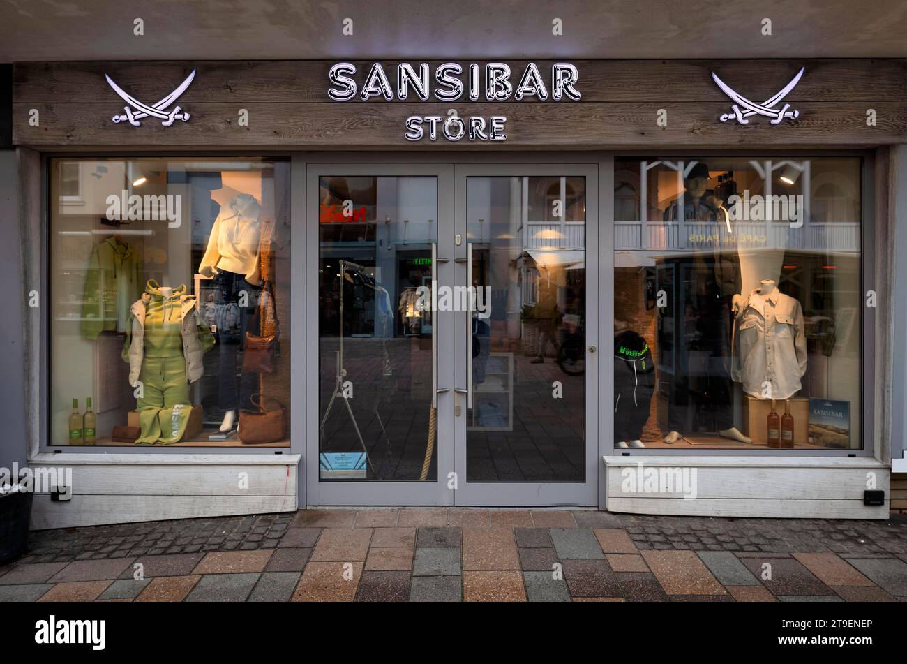 Sansibar Store of the cult restaurant Sansibar, Westerland, North Sea island of Sylt, North Frisia, Schleswig-Holstein, Germany Stock Photo