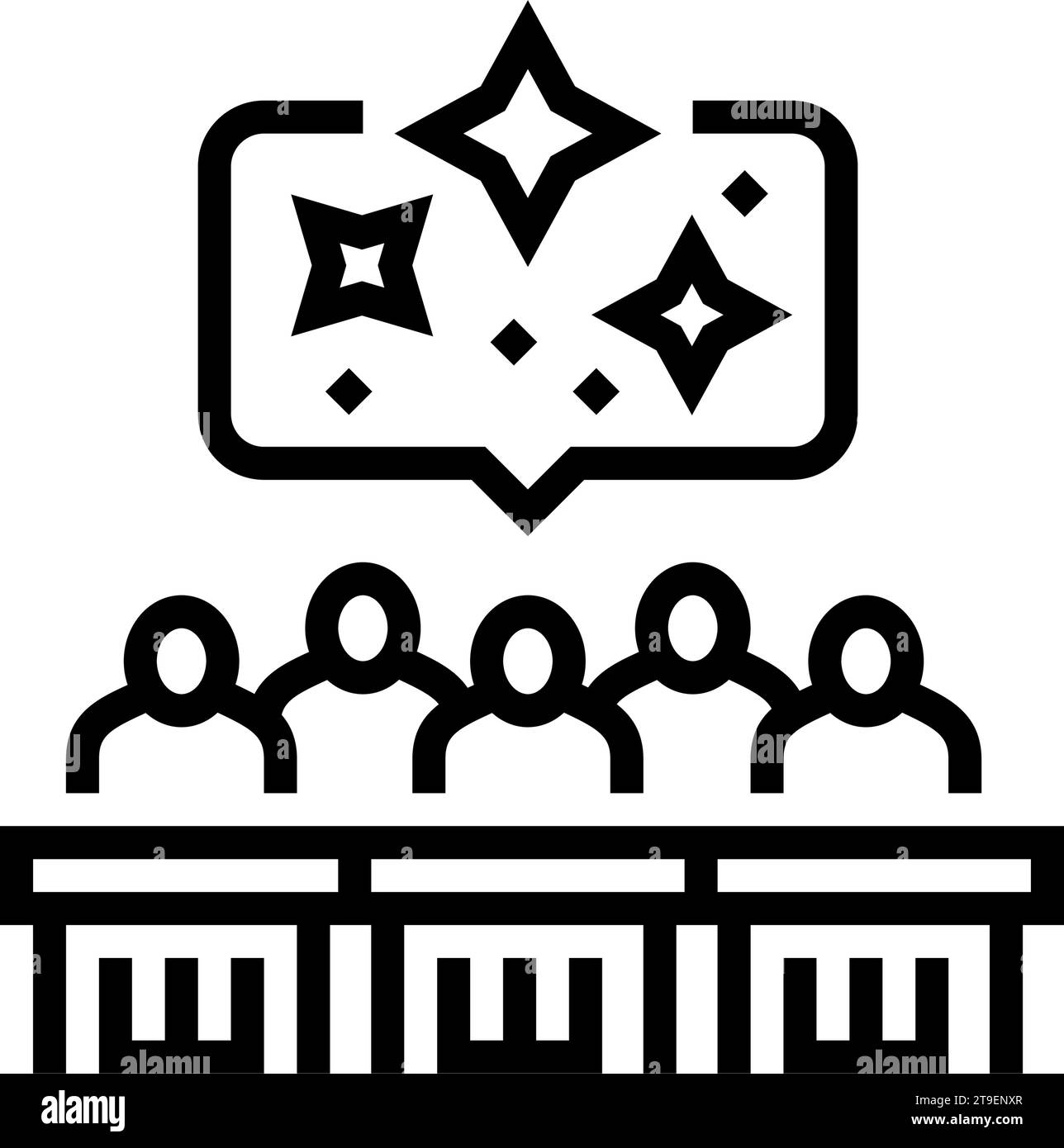 Group Activities Primary School Line Icon Vector Illustration Stock