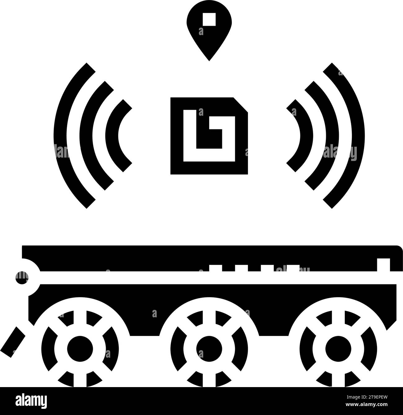 rfid tracking autonomous delivery glyph icon vector illustration Stock ...
