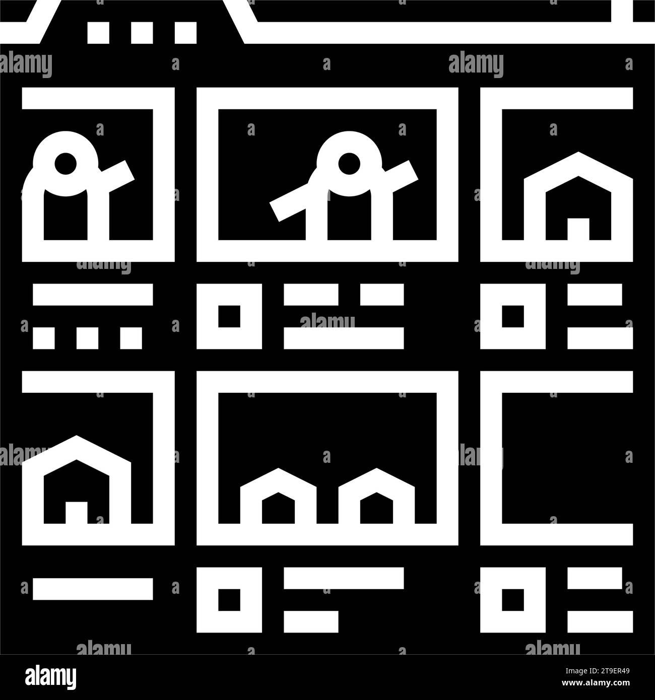 storyboard creation game development glyph icon vector illustration ...