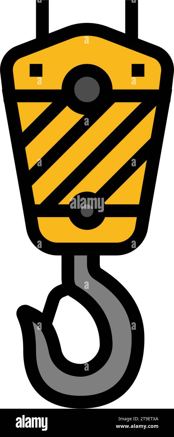 crane hook construction vehicle color icon vector illustration Stock ...