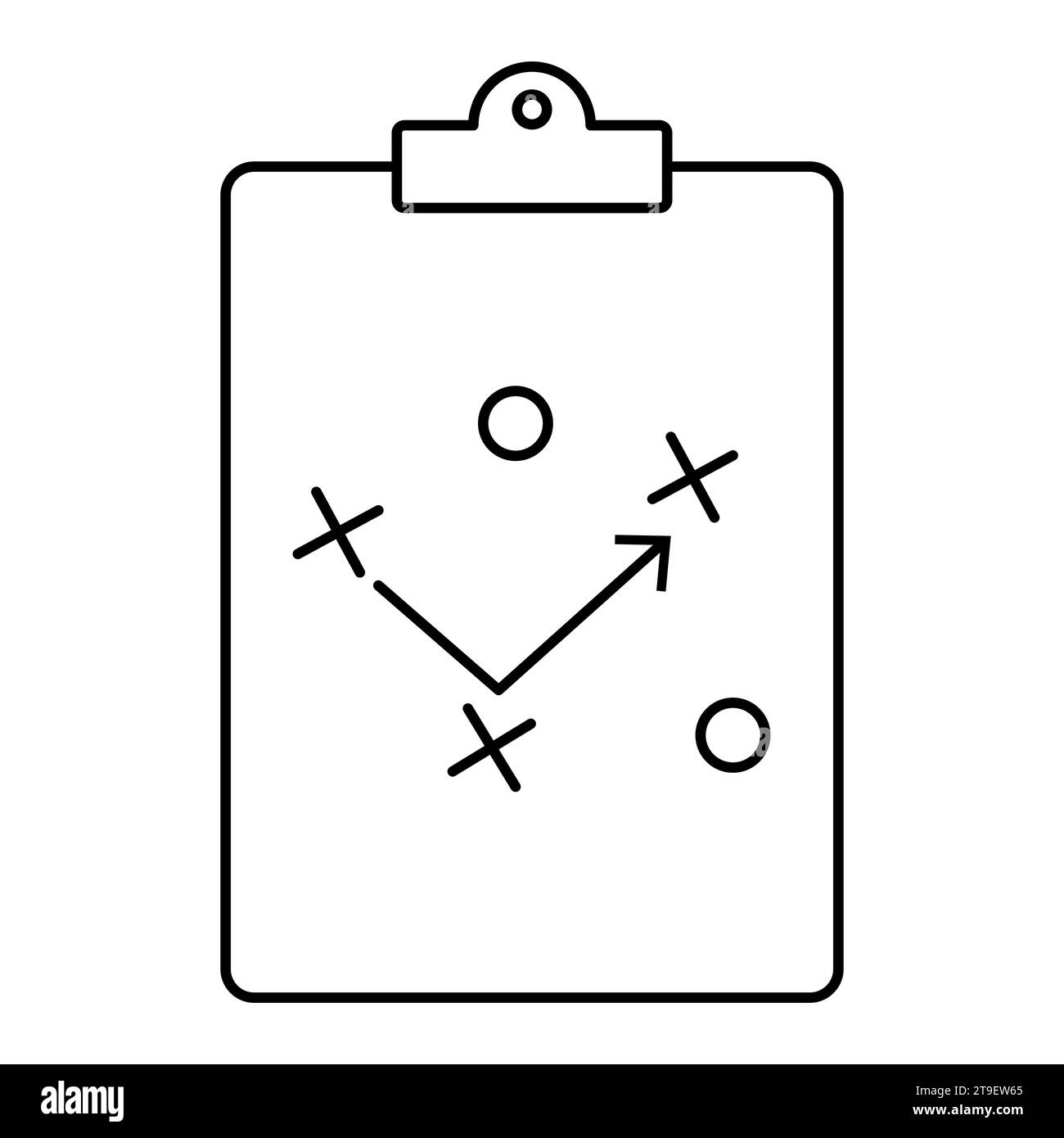 Clipboard game plan icon. Football coach strategy board. Vector illustration isolated on white background Stock Vector