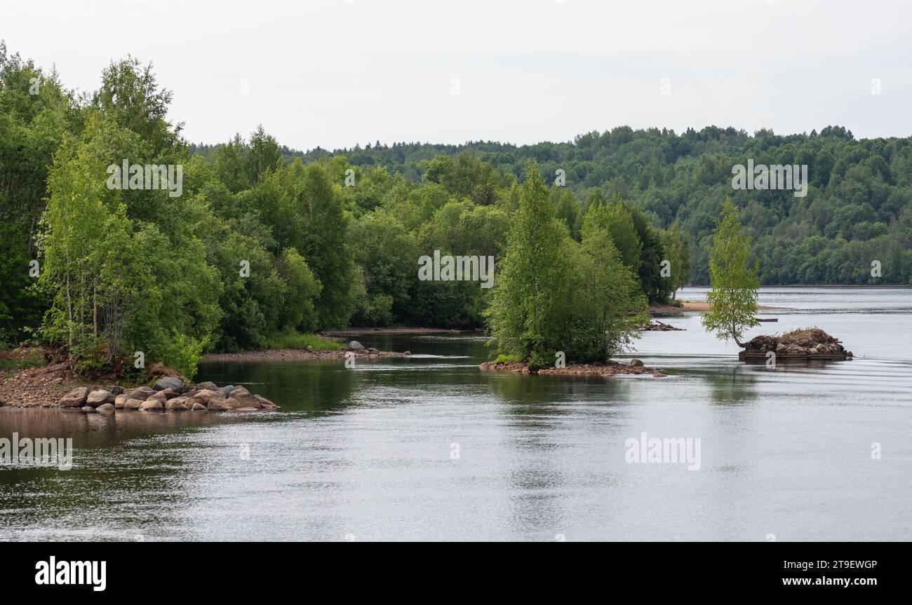 Rifts on the Svir River Stock Photo