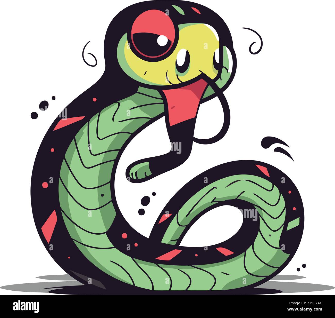 Cute cartoon snake isolated on a white background. Vector illustration ...