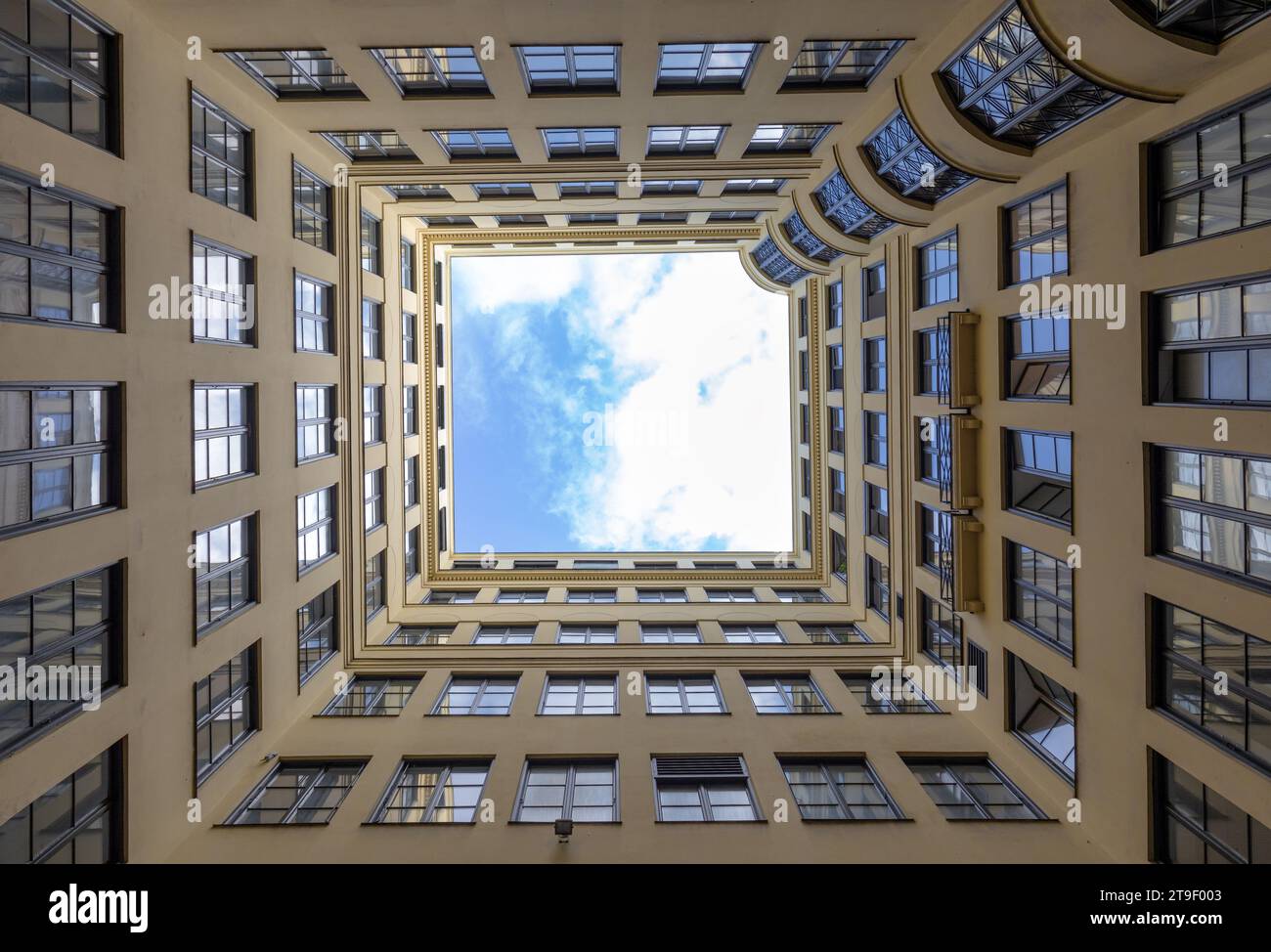 View of the sky in the courtyard of the Ludwigpalais in Munich Stock Photo