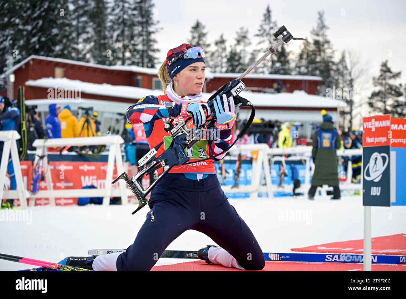 Juni Arneklev of Norway in action during the warm up before the