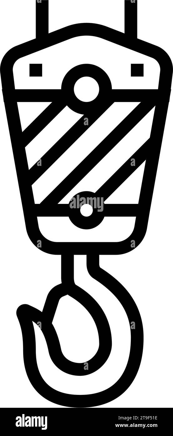 crane hook construction vehicle line icon vector illustration Stock ...