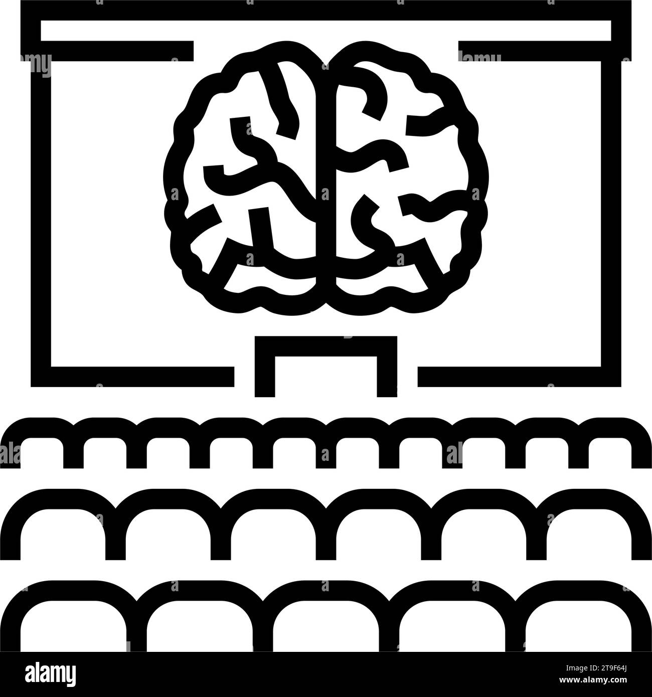academic conference college teacher line icon vector illustration Stock