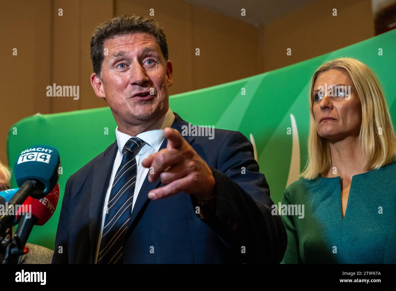 Irish Green Party Leader Eamonn Ryan TD and Green Party politician Pippa Hackett TD. Stock Photo