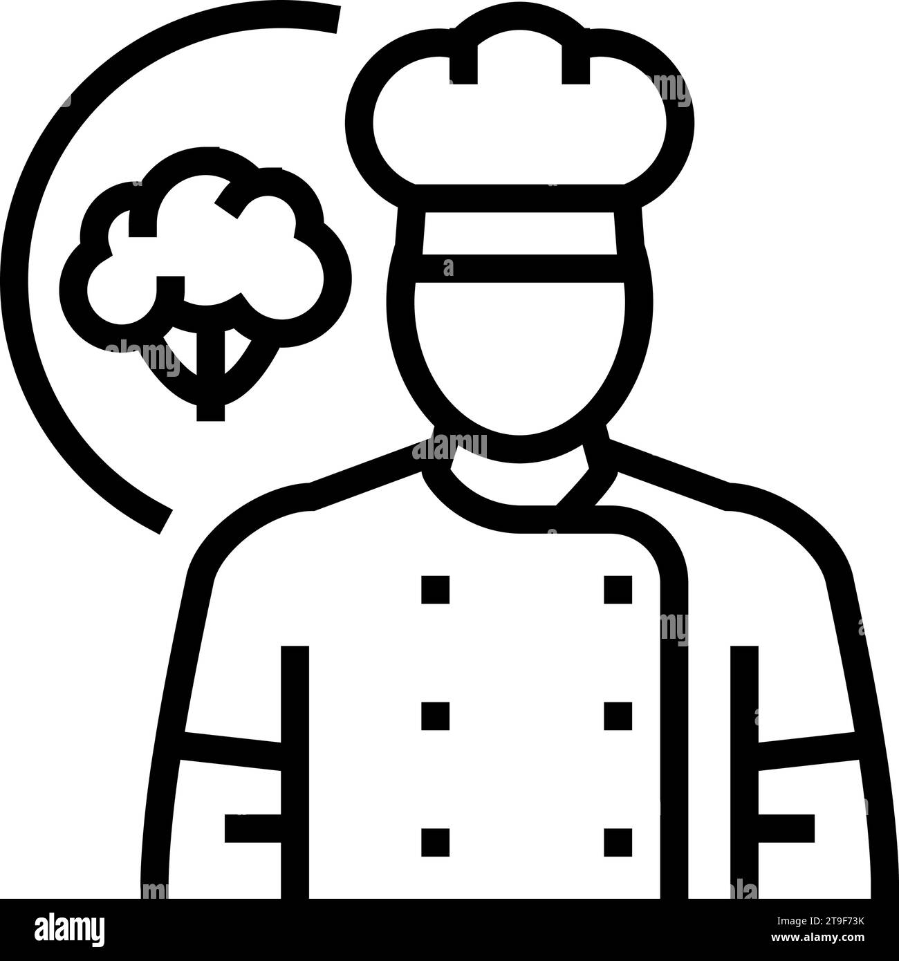 vegetarian chef restaurant line icon vector illustration Stock Vector ...