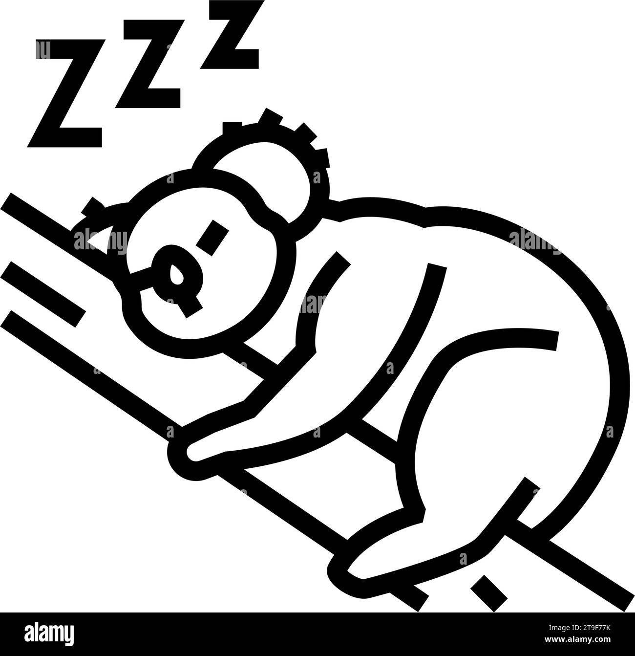 sleepy koala sleep night line icon vector illustration Stock Vector