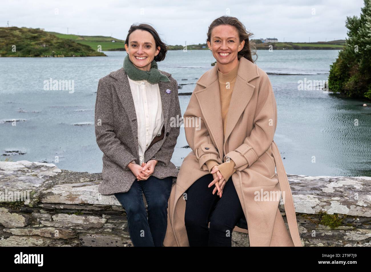 Social Democrats Ireland Skibbereen - South West local elections candidate Isobel Towse with party leader, Holly Cairns TD. Stock Photo