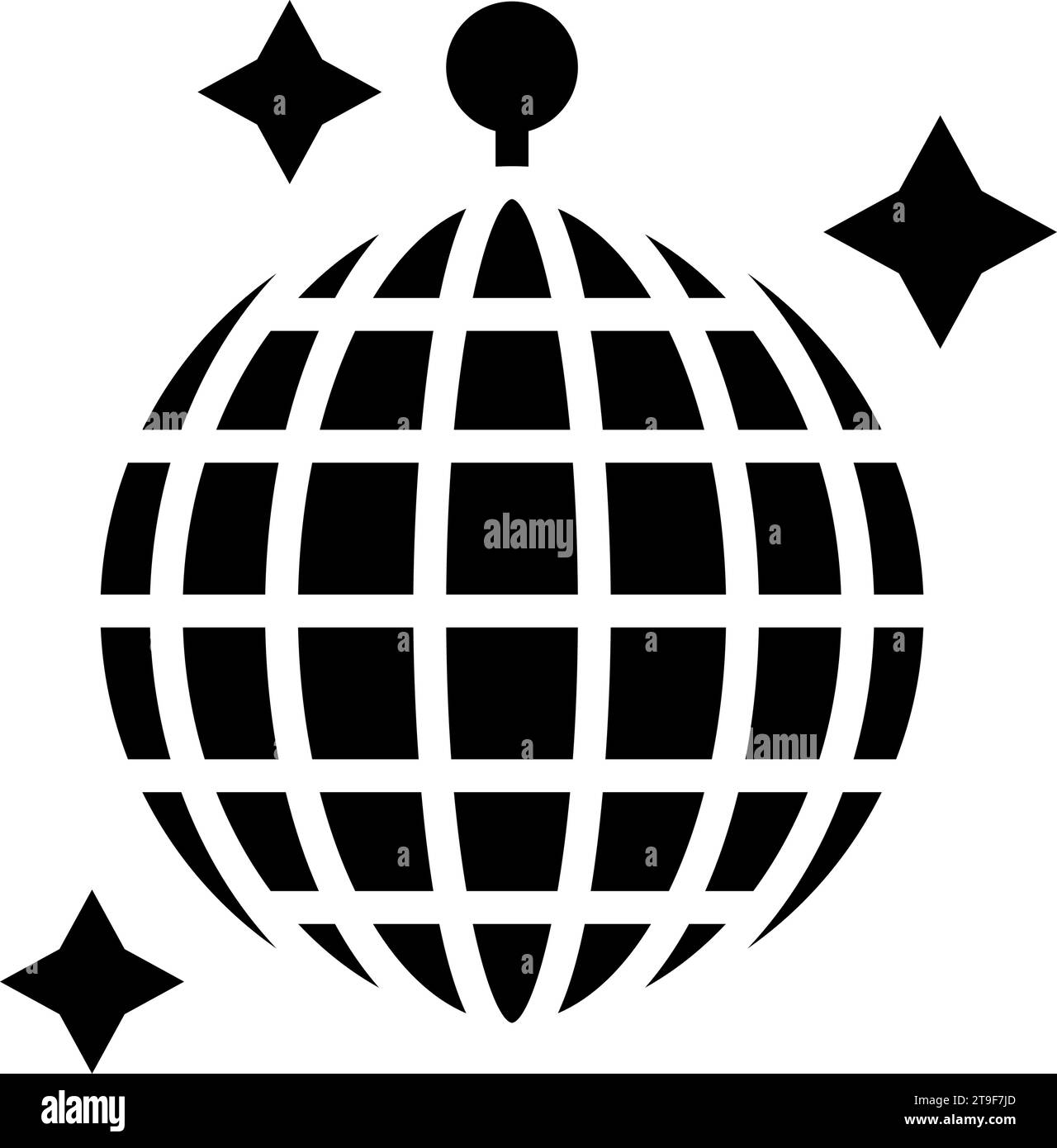 disco ball party glyph icon vector illustration Stock Vector Image ...
