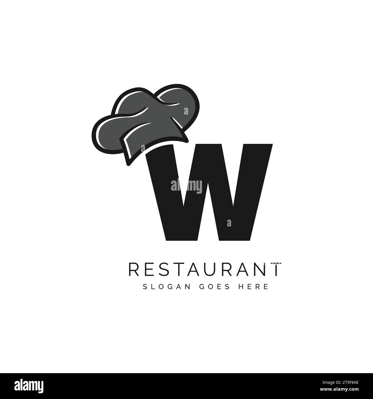 Letter W logo with chef's hat for a restaurant. Alphabet W Concept ...