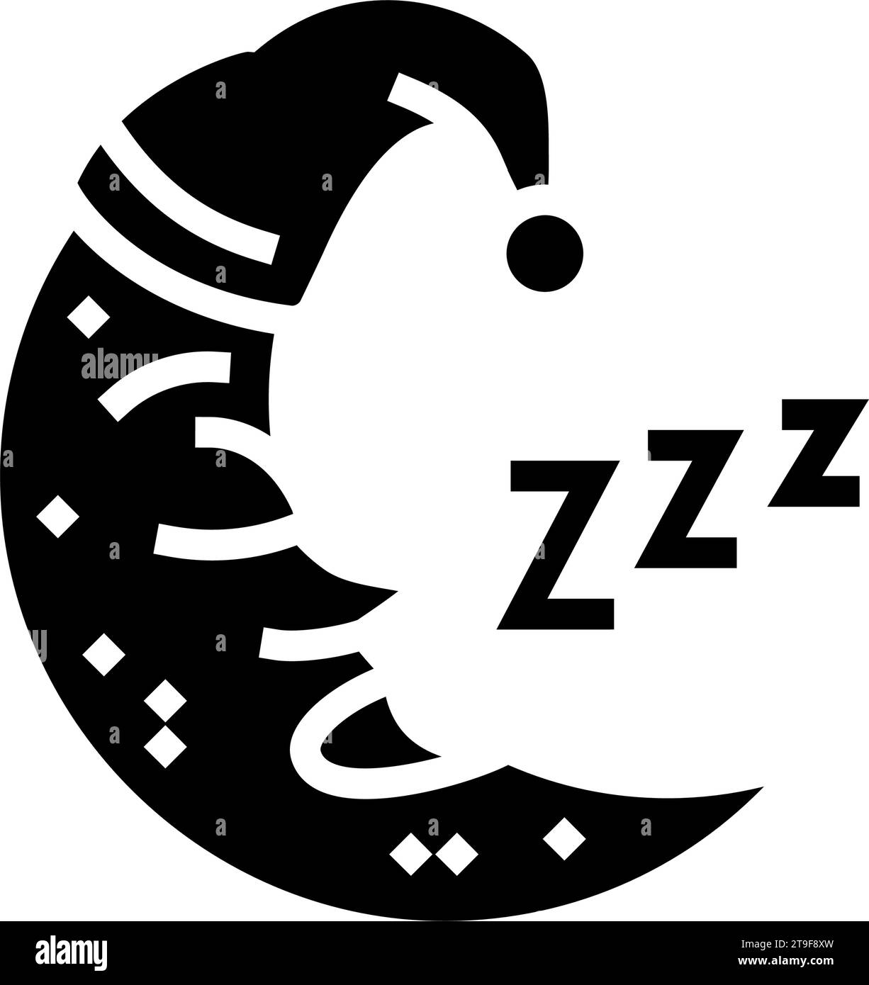 sleeping moon sleep night glyph icon vector illustration Stock Vector