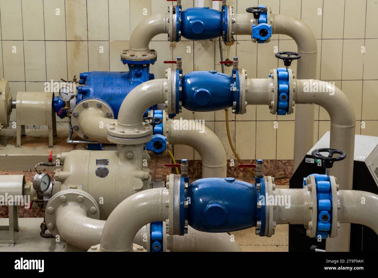 Control Of The Systems In A Waterworks Stock Photo