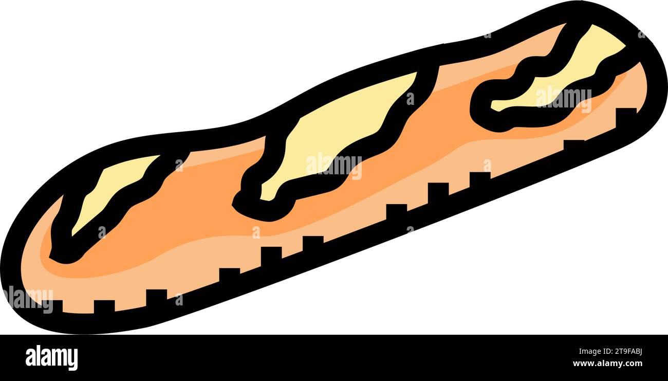 baguette french cuisine color icon vector illustration Stock Vector ...