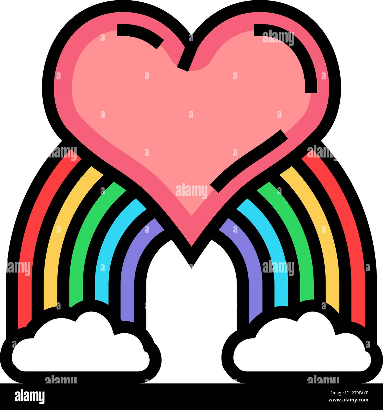heart rainbow color icon vector illustration Stock Vector Image & Art ...