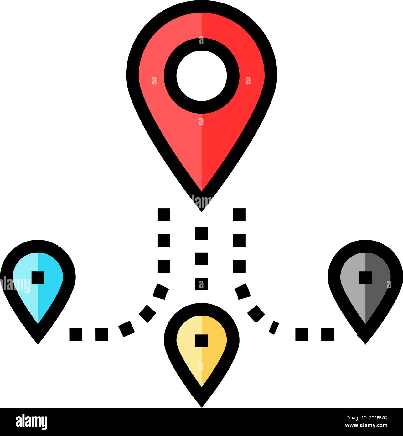 track airplane pointer place color icon vector illustration Stock ...