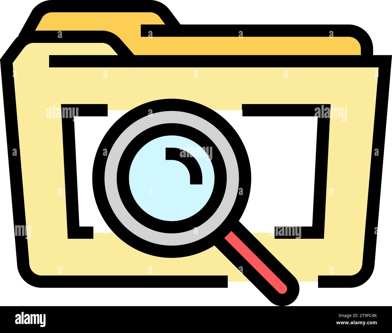 folder search magnifying glass color icon vector illustration Stock ...