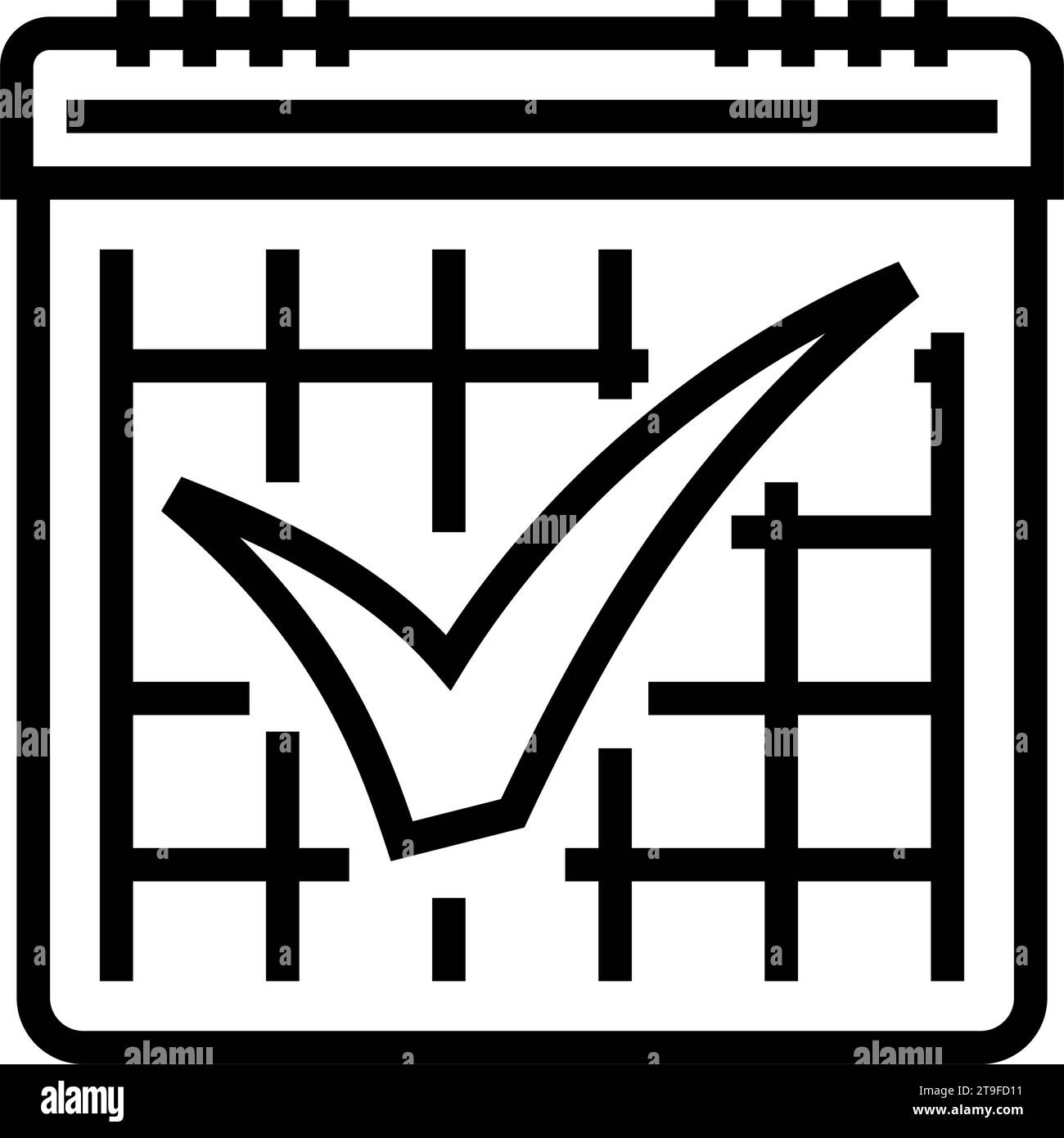 calendar check mark line icon vector illustration Stock Vector Image ...