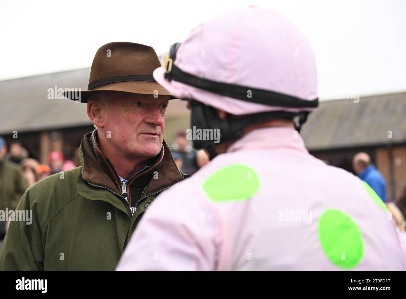 Trainer Willie Mullins and Jockey Paul Townend after Gaelic Warrior won the Conway Piling Beginners Chase during day one of the Punchestown Winter Festival at Punchestown Racecourse. Picture date: Saturday November 25, 2023. Stock Photo