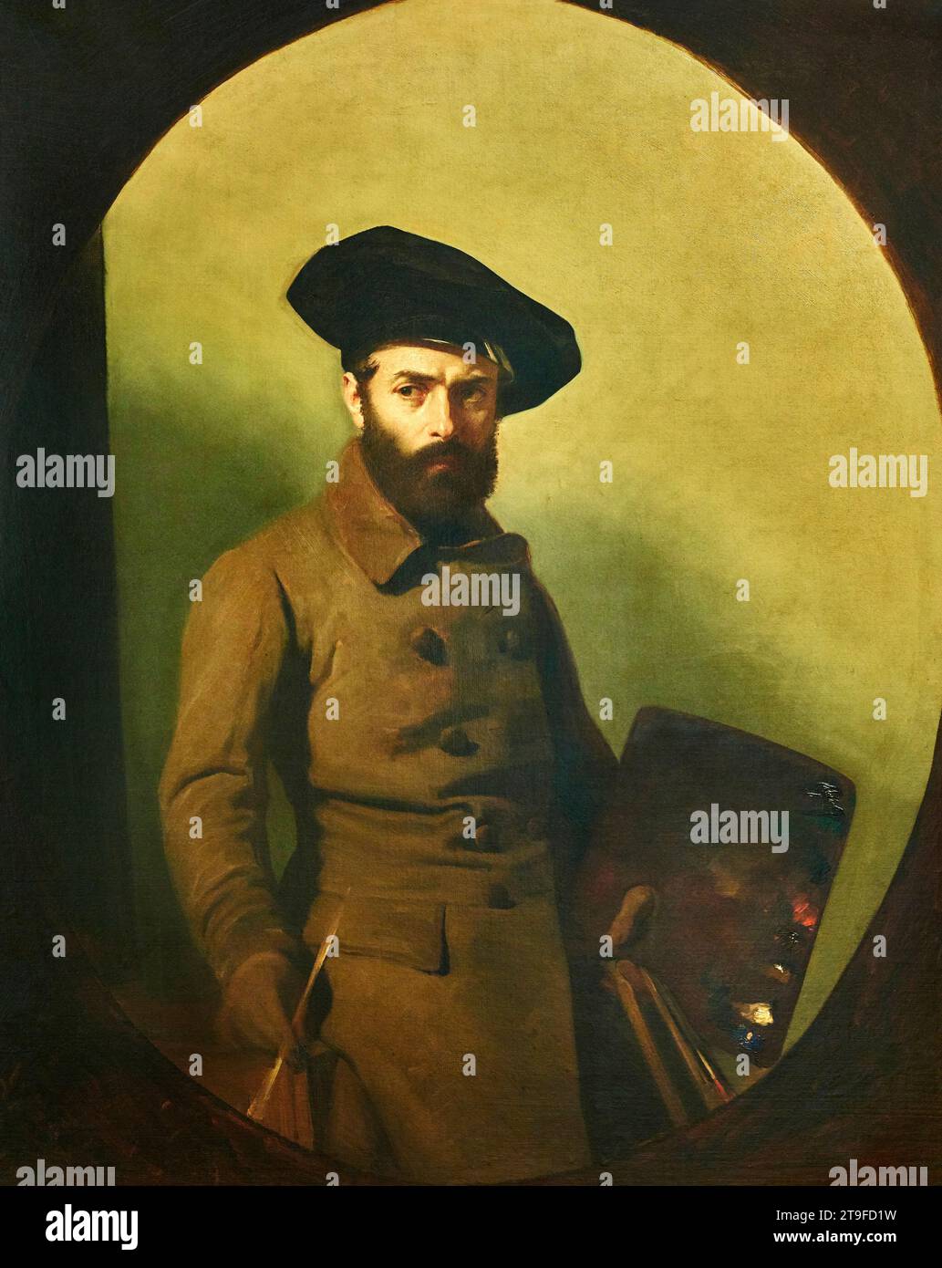 Ritratto del pittore Carlo Bellosio olio su tela Mauro Conconi