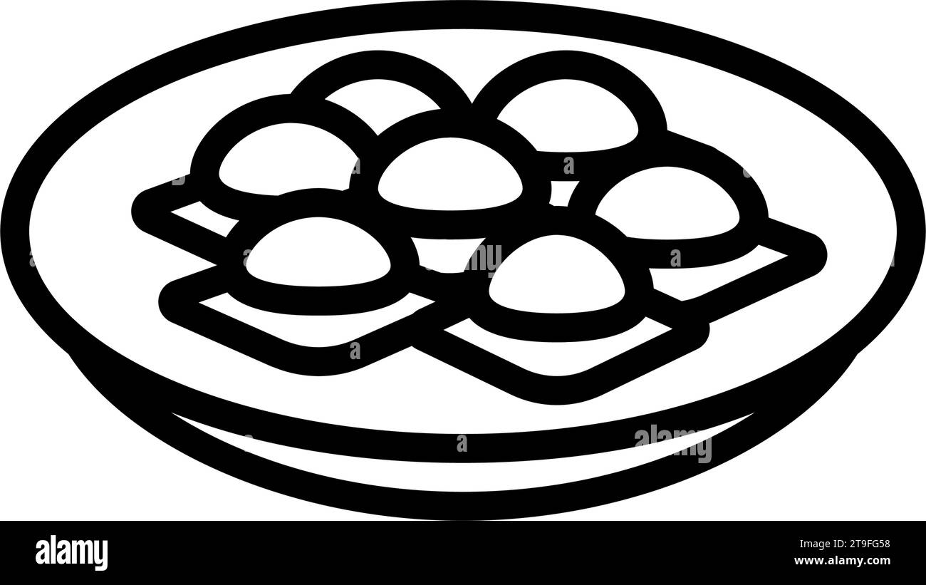 ravioli pasta italian cuisine line icon vector illustration Stock ...