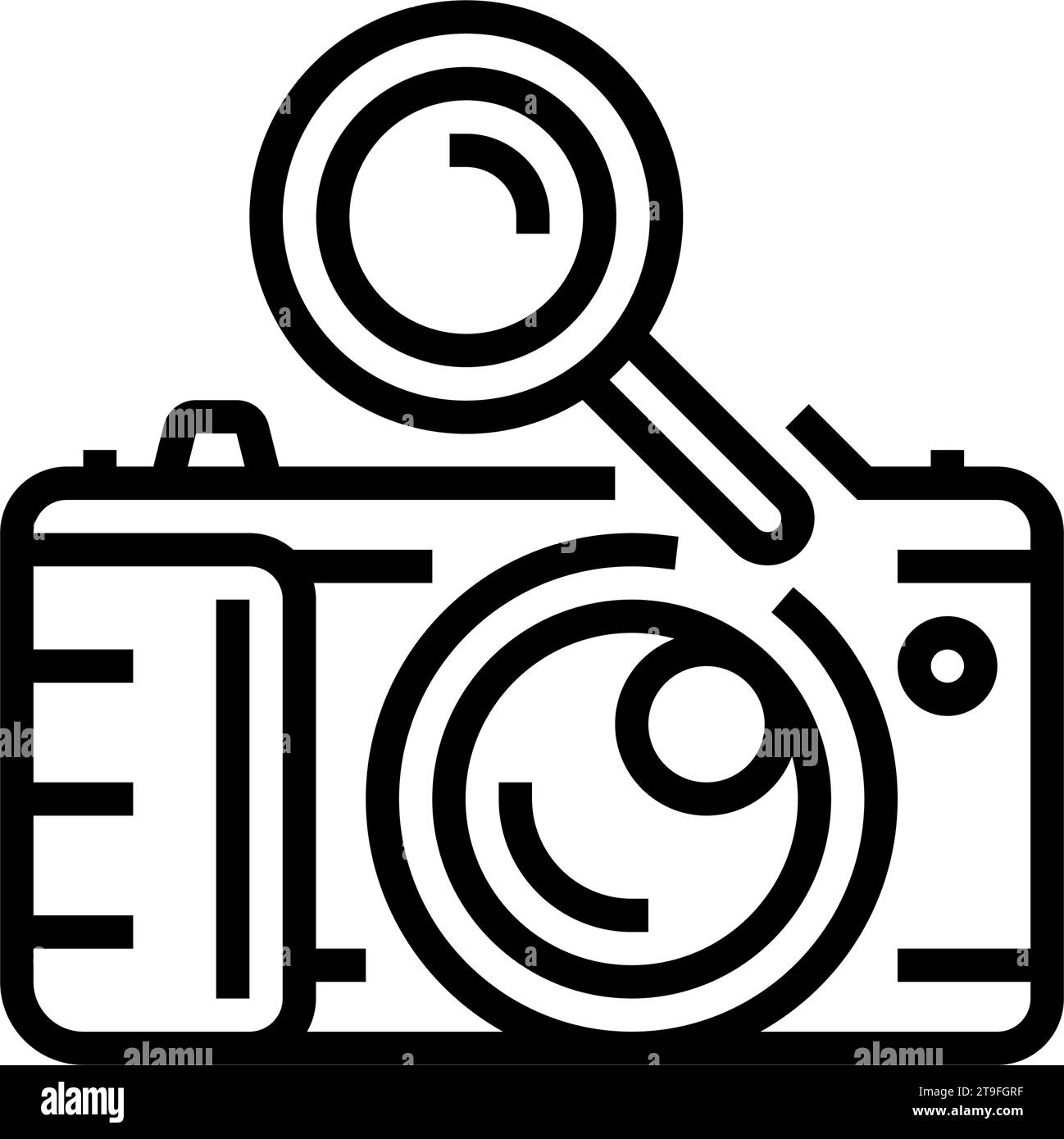 camera search magnifying glass line icon vector illustration Stock ...