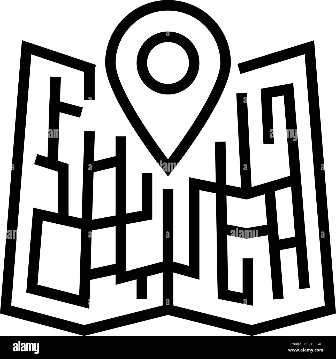 map pointer location line icon vector illustration Stock Vector Image ...