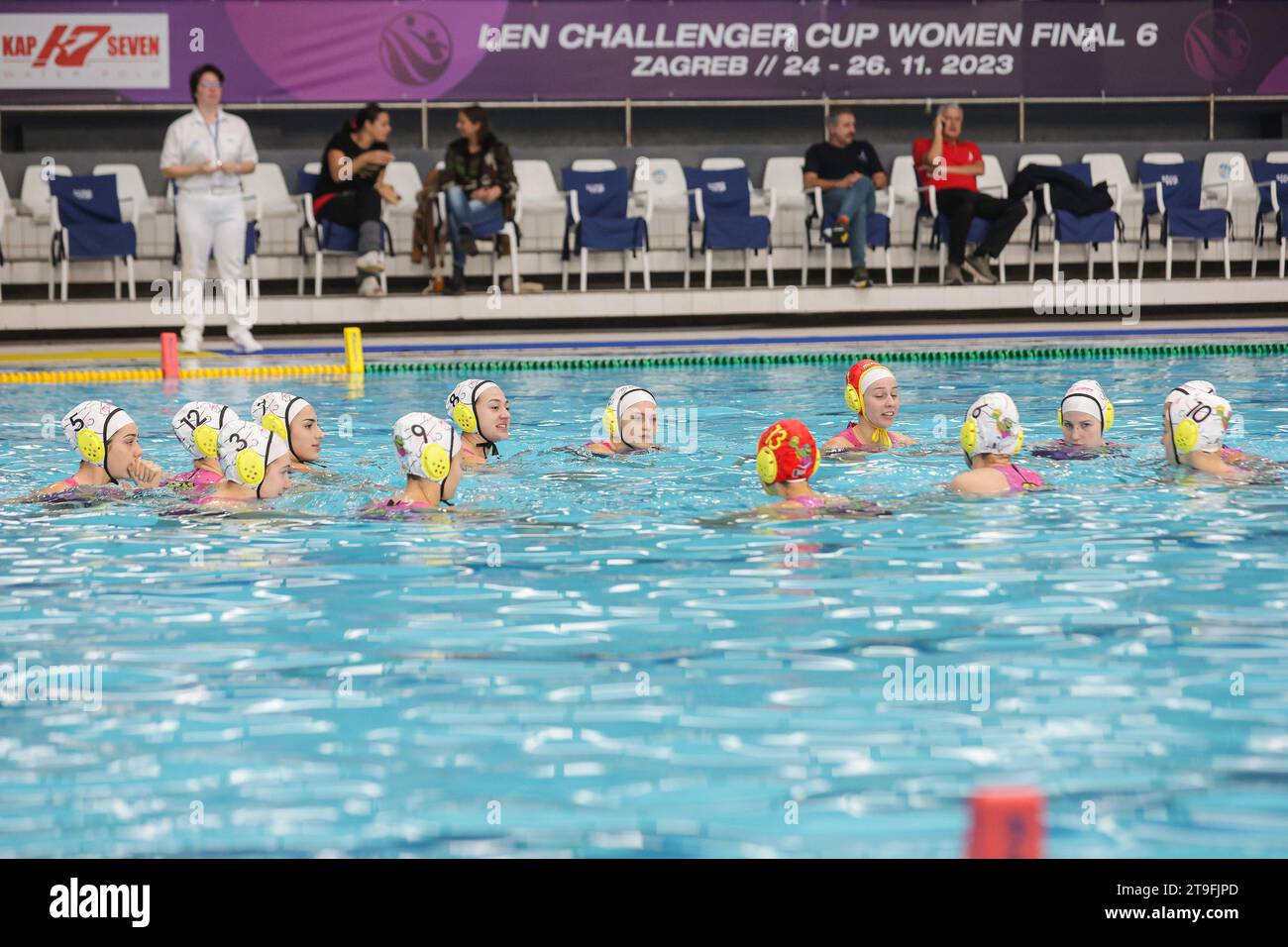 Zagreb, Croatia. 24th Nov, 2023. Water polo players of ZAVK Mladost