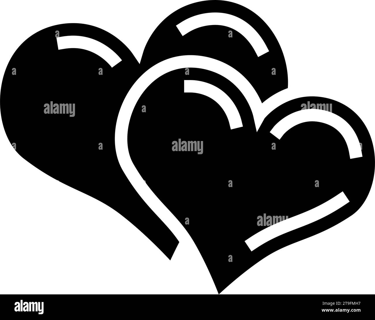 two hearts glyph icon vector illustration Stock Vector Image & Art - Alamy