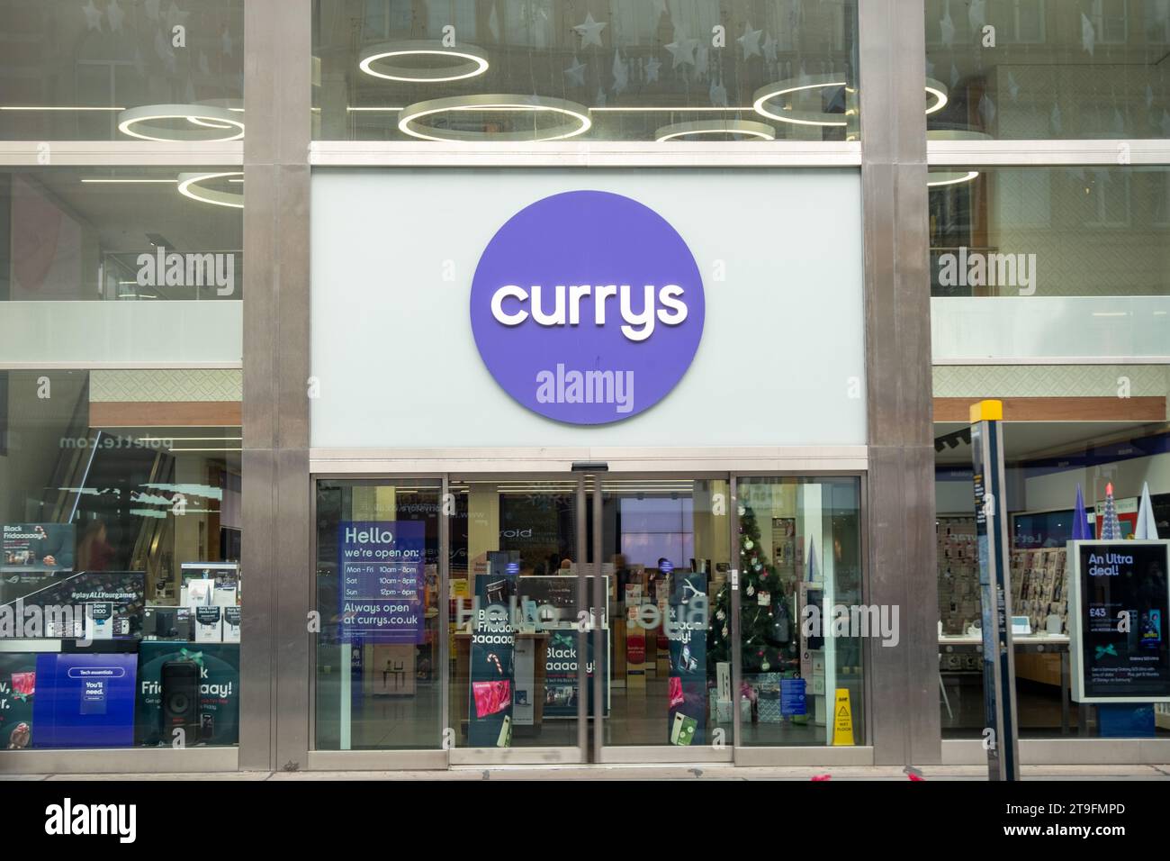 LONDON NOVEMBER 23, 2023 Currys electronics retail store on Oxford