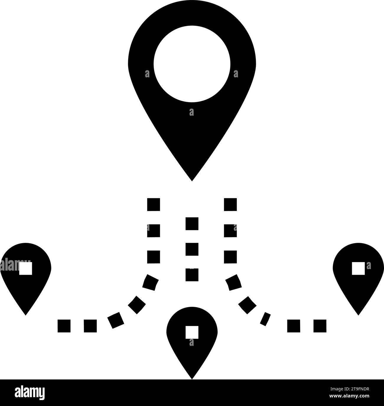 track airplane pointer place glyph icon vector illustration Stock ...