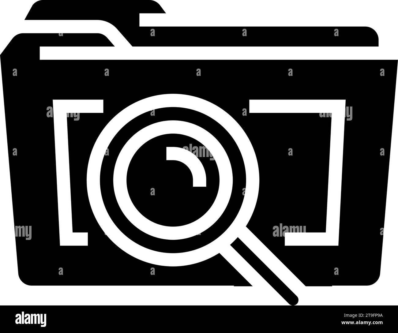 folder search magnifying glass glyph icon vector illustration Stock ...