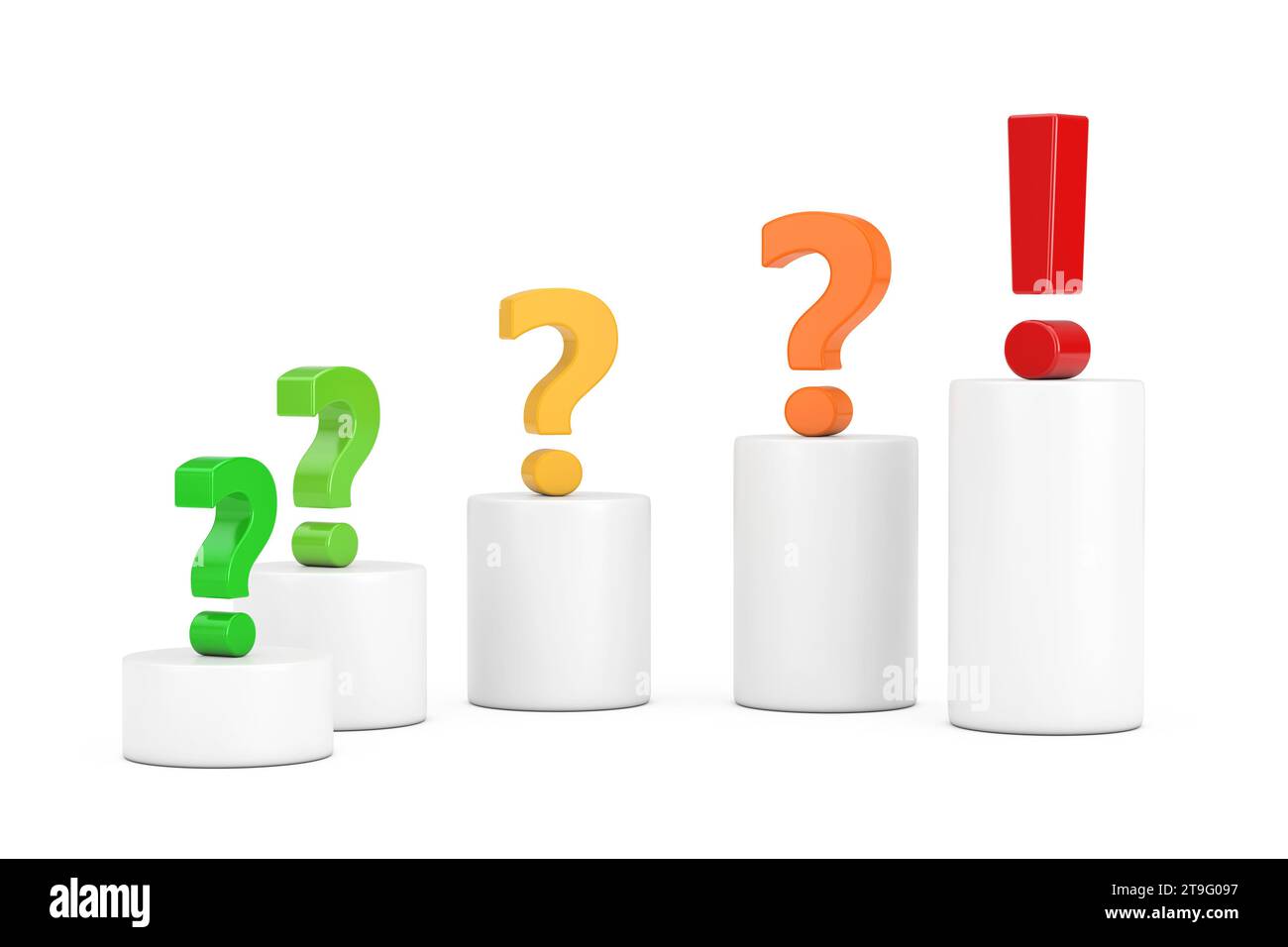 Problems and Solution Concept. Question and Exclamation Marks over