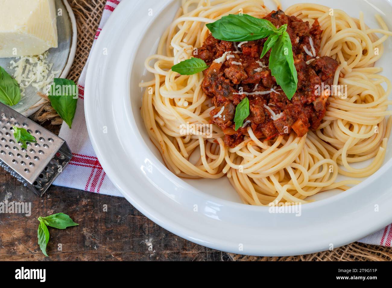 Quorn meat free mince with spaghetti hires stock photography and