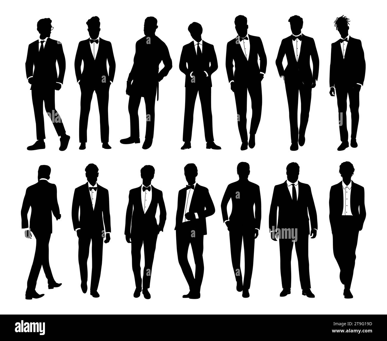 Silhouettes Of Elegant Men Wearing Formal Outfit Stock Vector Image silhouettes-of-elegant-men-wearing-formal-outfit-stock-vector-image