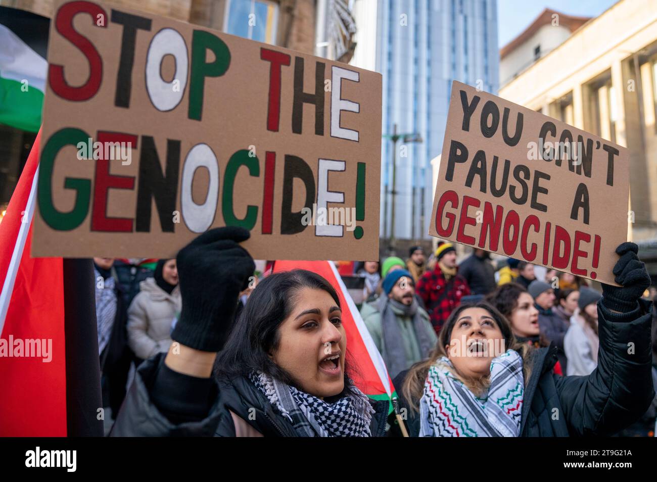 People take part in a Scottish Palestine Solidarity Campaign