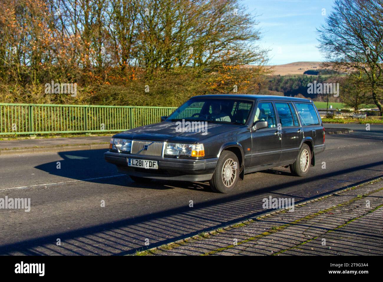1993, 90s nineties Volvo 960 24V  Auto Grey Car Estate Petrol 2922 cc; Vintage, restored classic motors, automobile collectors motoring enthusiasts, historic veteran cars travelling in Greater Manchester, UK Stock Photo